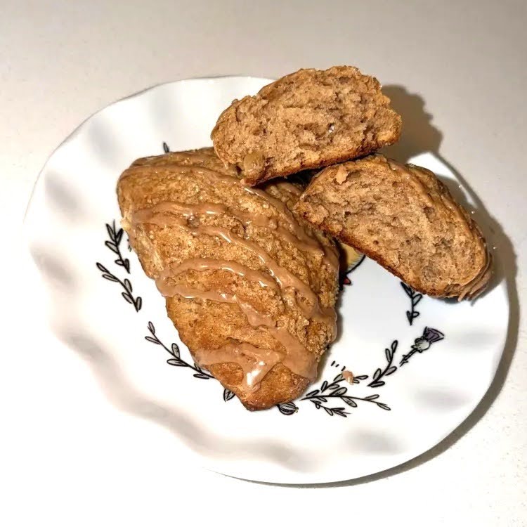 Banana Walnut Scone with Maple Glaze